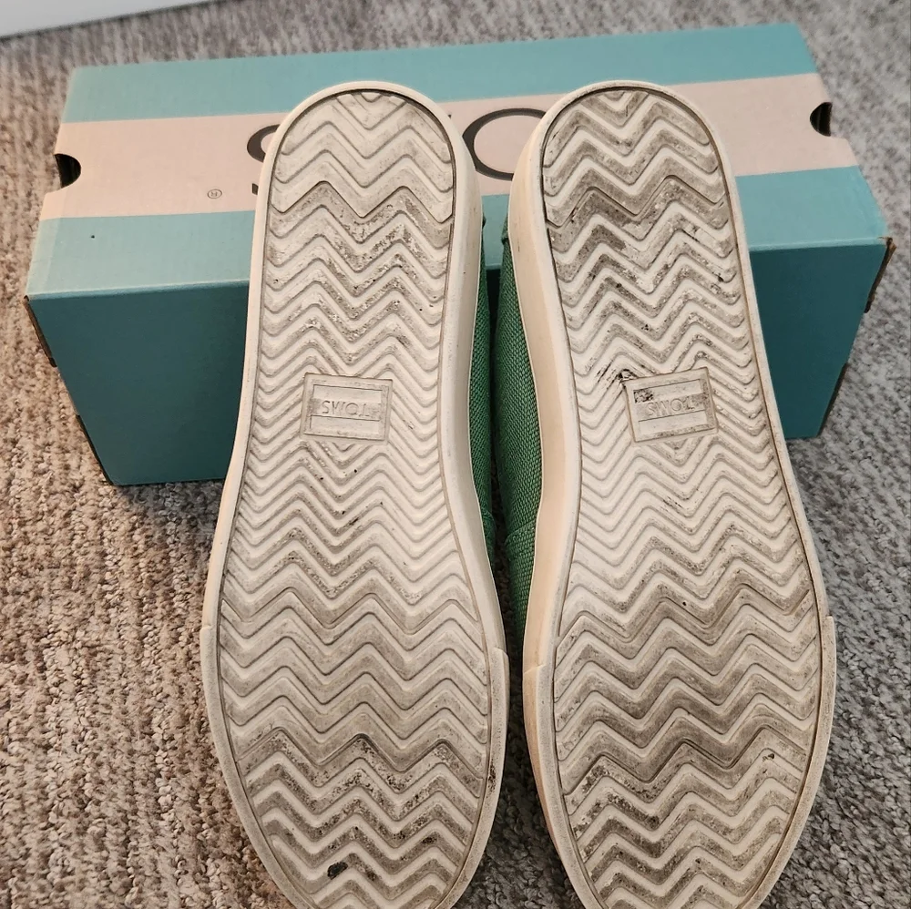 Toms Alpargata Cupsole Vintage Green Green HeritageCanvas Flats with Rubber Sole - Picture 7 of 7